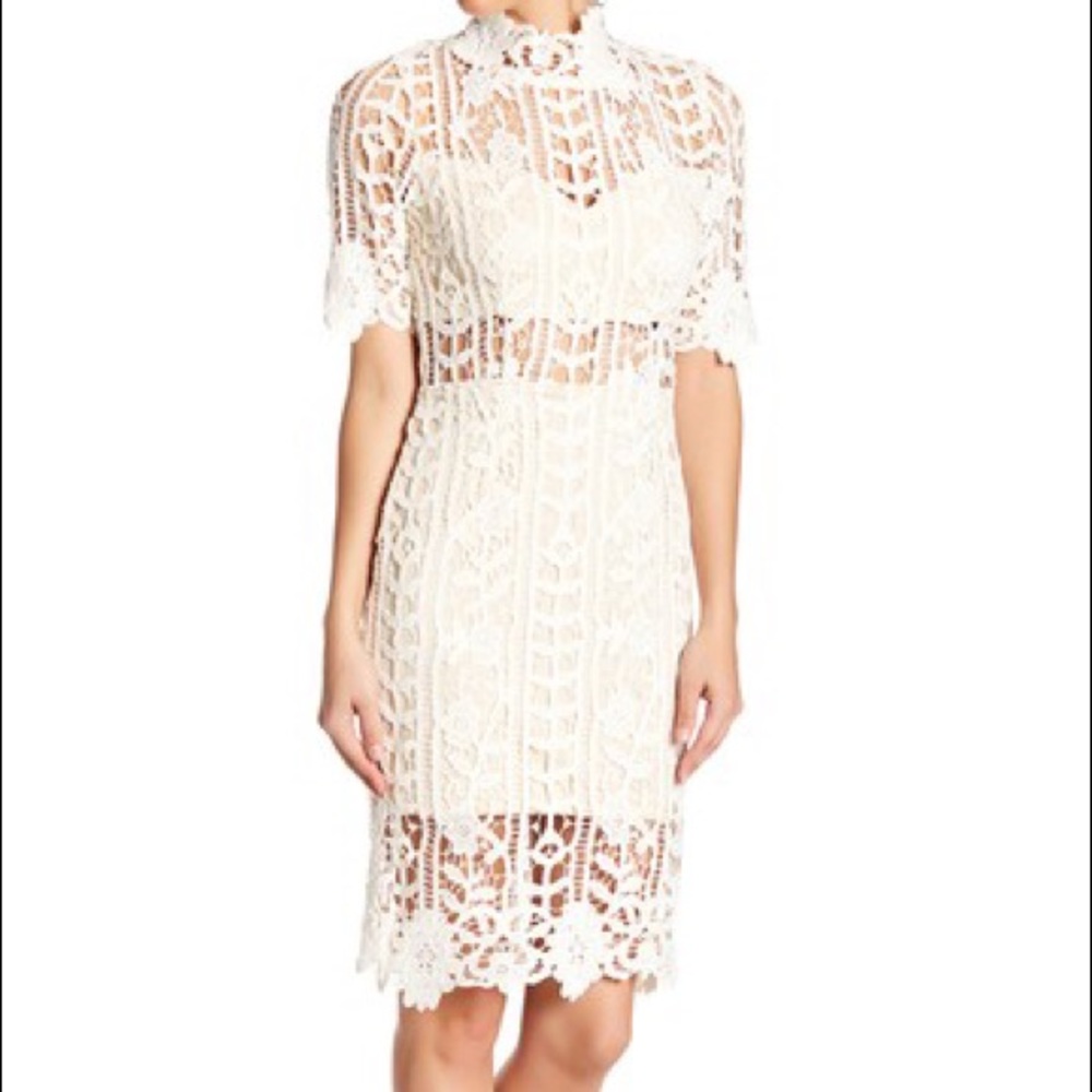 Soieblu White Lace Mini Dress